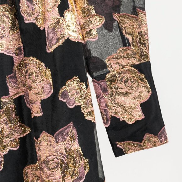 Erdem Effie Black Metallic Floral-Jacquard Organza Dress - Picture 5 of 11